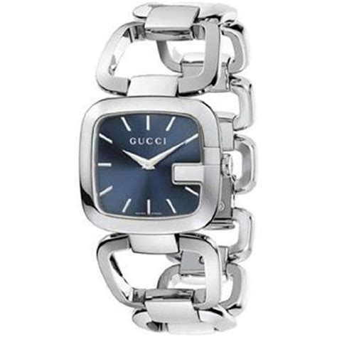 gucci g-gucci blue dial stainless steel bangle women's watch ya125405|Gucci g timeless collection.